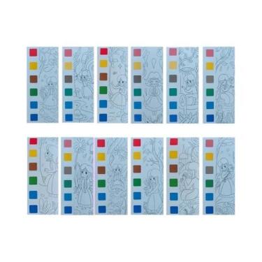 Imagem de Livro De Colorir Com Tinta Aquática Para Crianças, 12 Páginas, Brinque