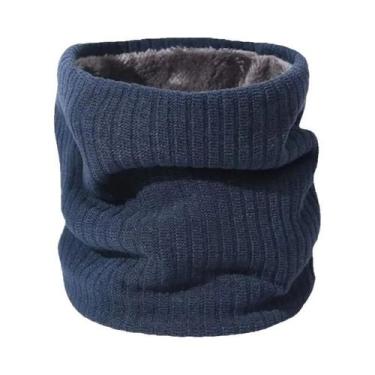 Imagem de Cachecol Térmico De Lã Grossa Forrado Com Fleece, Corta-Vento, Para In