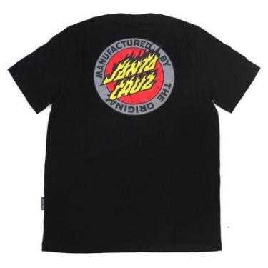 Imagem de Camiseta Santa Cruz Flamed MFG Dot - Preto-Masculino