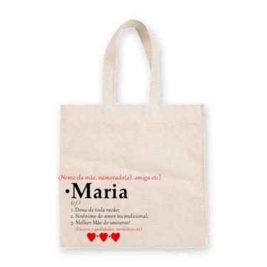 Imagem de Sacola de Algodão Cru Personalizada - Sinônimos de Amor - 30cm x 36cm 