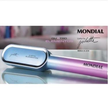 Imagem de Escova Alisadora By Juliette, Mondial, Azul/Rosa, 36W, Bivolt - EA-JU-