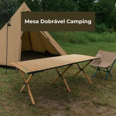 Imagem de Mesa Dobrável Camping - Bege - NAUTIKA