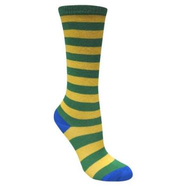 Imagem de Meia 3/4 Cano Alto Copa Listrada Infantil e Adulto - Miimos, GG