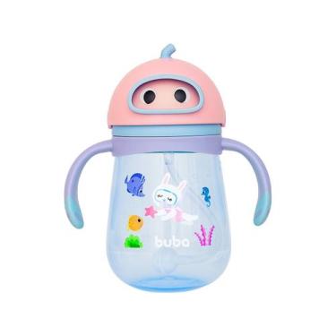 Imagem de Copo De Treinamento Com Alça E Canudo Silicone Mergulho Buba, Rosa