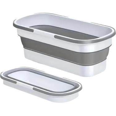Imagem de Balde Dobrável Retrátil Retangular Com Rodinhas - 55X25CM - TOP RIO