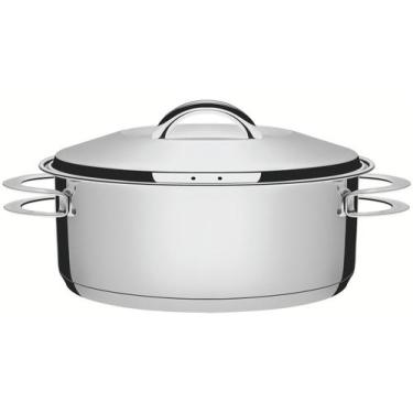 Imagem de Caçarola Tramontina Solar Inox Rasa Fundo Triplo 24cm 4,7L 62503/240, 