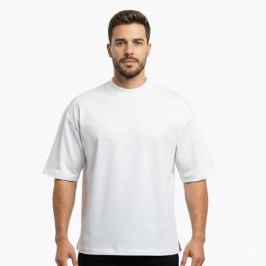 Imagem de Camiseta Algodão Pima Masculina Oversized para Treino e dia a dia - Fo