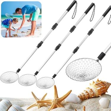 Imagem de Vinsot 4 Pcs 41.4" Shark Tooth Sifter, Beach Sand Sifter Set - Adjustable Shell Scoop, Sand Sifting Shovels with Long Handle for Seaside Picking up Grooming Seashell Collecting Hunting