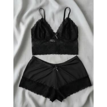 Imagem de Baby Doll Cropped 36 ao 52 Plus Size Pijama Feminino Sensual Com Detal