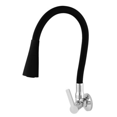 Imagem de Torneira para Cozinha de Parede 1/4vt 2309 C75 Cromado/ Preto