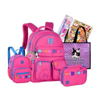 Imagem de Kit Mochila Escolar Costas Personalizada Rebecca Bonbon Original 2026,