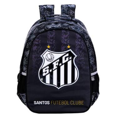 Imagem de Mochila de Costas Escolar Time Futebol Santos Original 16612 - Santos 