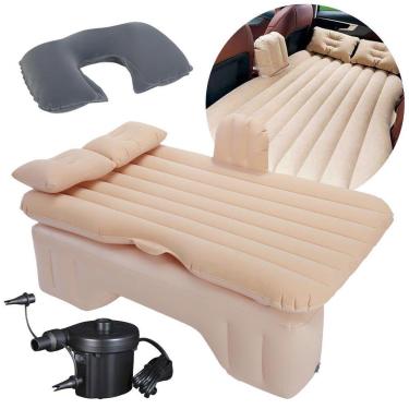 Imagem de Colchão Cama Inflável Para Carro Com Bomba Elétrica E Almofada De Pescoço Vg Plus-Unissex