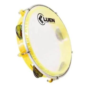 Imagem de Pandeiro Infantil Abs Amarelo Pele Cristal 8 Polegadas Luen