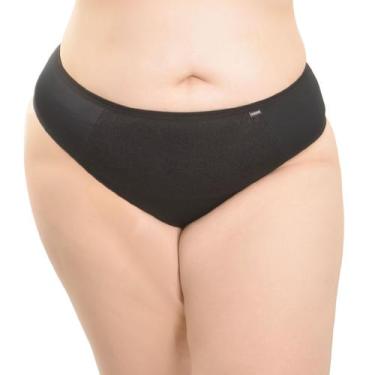 Imagem de Calcinha Plus Size Fio Dental Duplo Detalhe Renda Frontal Nayane, 46, 