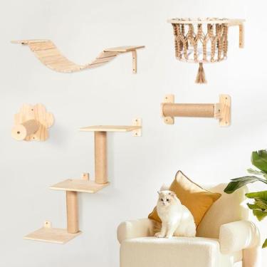 Imagem de Prateleiras e poleiros de parede Cat TAKEKIT para gatos grandes e gati