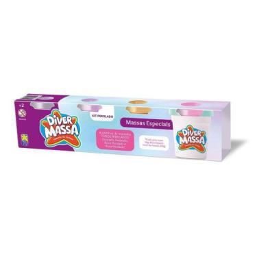Imagem de Kit massinha de modelar especiais perolado - 4 unidades - Divertoys