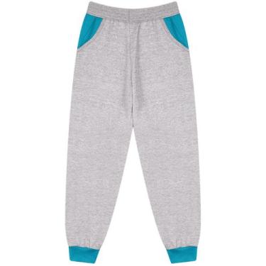 Imagem de Calça Moletom Bebê Infantil Menino Peluciada Inverno Jogger com Bolso 