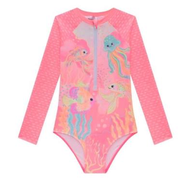 Imagem de Maio Infantil GatinhaMalha Dry UV50+ Papilloo, Rosa, 3 ANOS