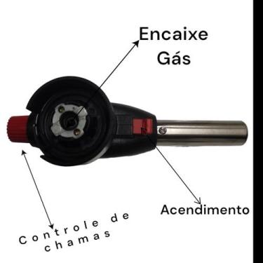 Imagem de Maçarico Portátil Culinário Gourmet com Regulagem  a Gás - SQ Comercio