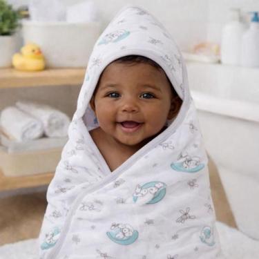 Imagem de Toalha Banho Capuz Malha Forrada Fralda Soft 94x70cm bebe Infantil mac