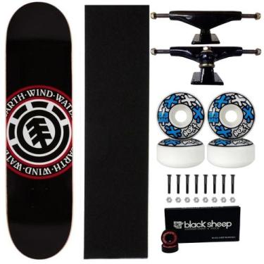 Imagem de Skate Element Seal 8.0 Montado Roda Next 53mm Truck 139mm, Preto, Azul