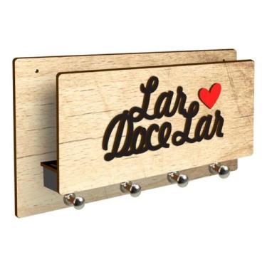 Imagem de Porta Chaves Carta Organizador de Parede Decorativo em MDF - Cia Laser