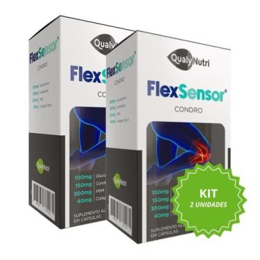 Imagem de Kit 2 Flex Sensor Condro Msm Colágeno Tipo II Qualynutri 120 Capsulas 