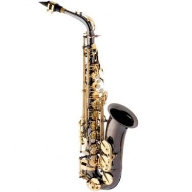 Imagem de Saxofone Alto Eagle SA500 BG Preto Onix Com Chaves Laqueadas Em Mib Co