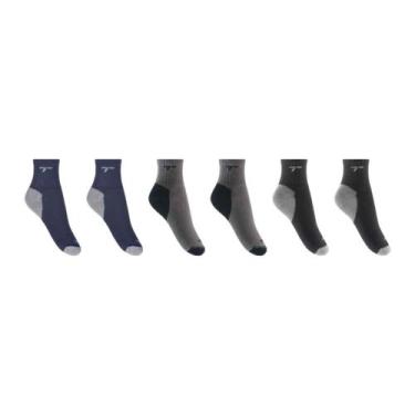 Imagem de Kit 6 Meias Cano Medio Esportiva Anatomica Adulto Torp 9506, Branco, 3