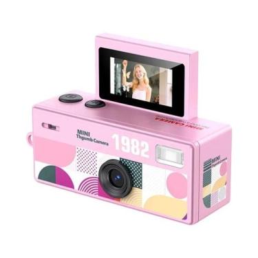 Imagem de 180 graus Câmera Digital Flip Screen Com Chaveiro, Mini Filmadora Retr
