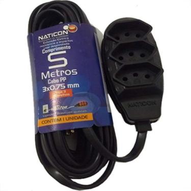 Imagem de Extensao Naticon Pp 3Tom 2P+T 075X5M Preta 10A 011