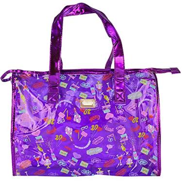 Imagem de Bolsa Feminina Sacola Praia Transparente Party Roxo CBRN17287