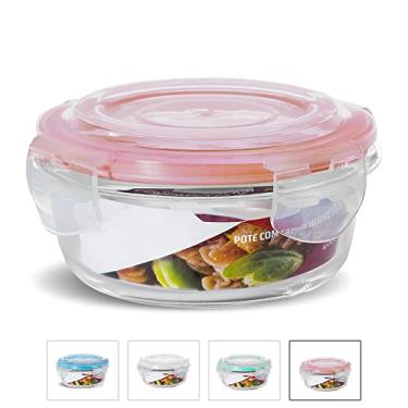 Imagem de Pote Vidro Hermético Mantimentos Papinha Tampa Silicone 400ml (Vermelho)