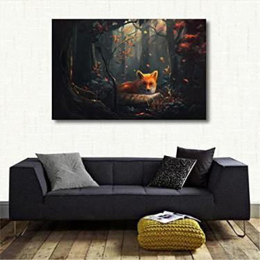 Imagem de Quadro decorativo Artístico - Raposa Paisagem - Tela em Teci