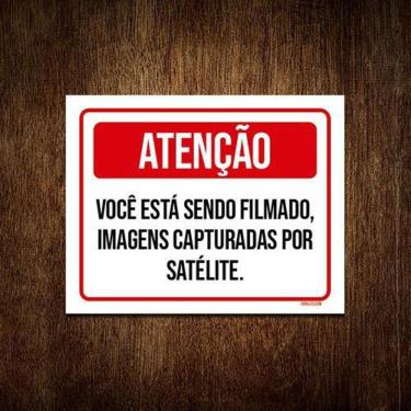 Imagem de Placa Atenção Você Está Sendo Filmado Imagens 36X46