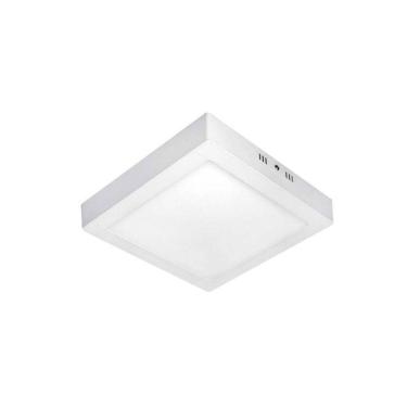 Imagem de Luminária Plafon Led 18W Sobrepor Quadrado Branco Frio