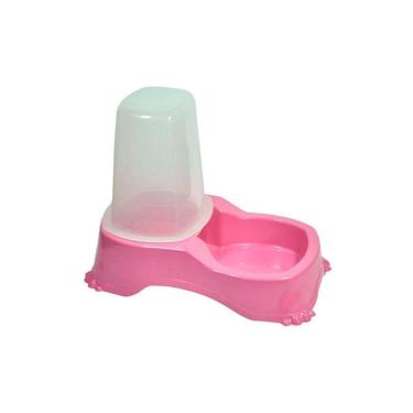 Imagem de Bebedouro Automático Com Comedouro Pet Injet 1l Rosa