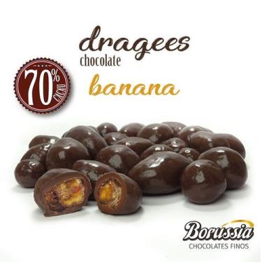 Imagem de Confeito De Banana Com Chocolate 70% Cacau Borússia Chocolates - Borús