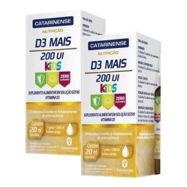 Imagem de Kit 2 Vitamina D3 Mais Gotas 200 Ui Kids - 20ml - Catarinense - Catari