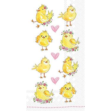 Imagem de Boston International Guardanapos de papel IHR de 3 camadas, 16 unidades de tamanho de convidado, pintinhos de Páscoa