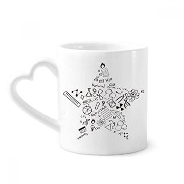 Imagem de Caneca com símbolo de química física estilo traços de estrela caneca de café cerâmica copo de coração de vidro