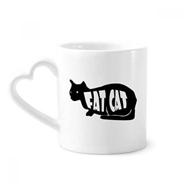 Imagem de Caneca natural com contorno de gato de animal preto caneca de café cerâmica copo de coração de vidro