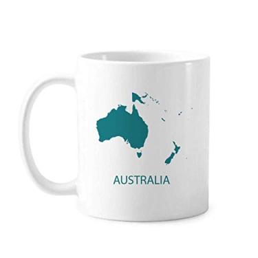 Imagem de Austrália Oceania Continent Outline Map Caneca Cerâmica Café Porcelana Utensílios de Mesa