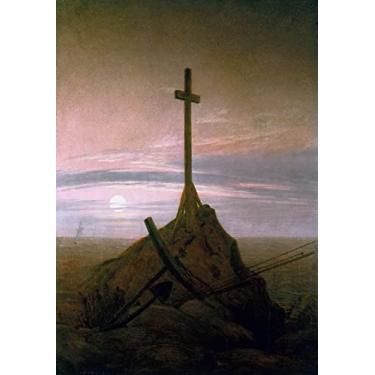 Imagem de A cruz no Mar Báltico Destroços de Navio Pintura de Caspar David Friedrich Repro em Tela"canvas" ou Arte em Papel (Tela "Canvas", 21cm X 30cm)