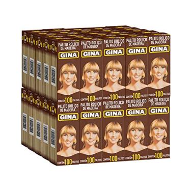 Imagem de Kit 50 caixinhas Palitos de Dentes Roliços de Madeira Gina de 100 unidades para festas petiscos restaurantes e lanchonetes porções