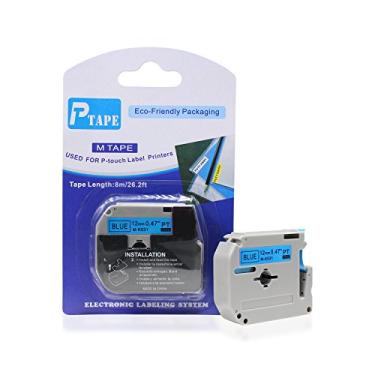 Imagem de Fita Compatível M-531 MK-531 Azul 12mm para Rotulador Brother PT-65 PT-70 PT-80 PT-85 PT-70BM