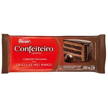 Imagem de Barra de Chocolate Fracionado Confeiteiro Meio Amargo 1,05kg - Harald