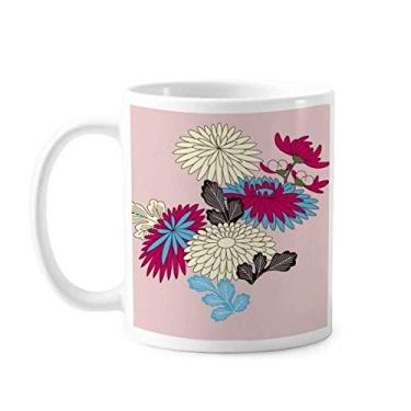 Imagem de Pintura da cultura japonesa caneca rosa cerâmica café porcelana caneca louça