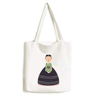Imagem de Bolsa feminina tradicional personalizada na Coreia de lona, sacola de compras, bolsa casual